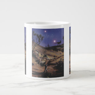 Vintage-Dinosaurier, Dilophosaurus in einer Sterne Jumbo-Tasse