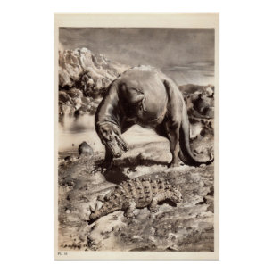 Vintage-Dinosaurier-Druck #2 Poster