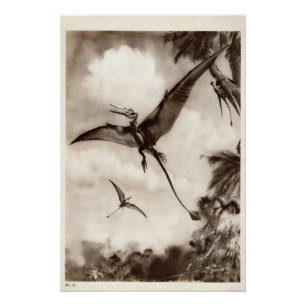 Vintage-Dinosaurier-Druck #3 Poster
