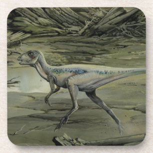 Vintage-Dinosaurier, ein Hypsilophodon aus der Kre Untersetzer