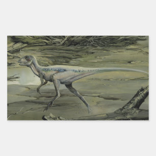 Vintage-Dinosaurier, ein Kreidezeit-Hypsilophodon Rechteckiger Aufkleber
