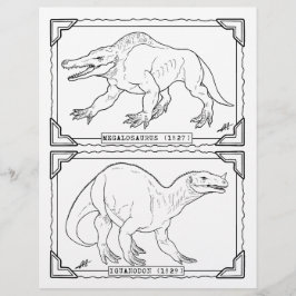Vintage Dinosaurier - Farbseite.
