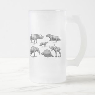 Vintage-Dinosaurier-Illustration Alte Retro-Dinosa Mattglas Bierglas