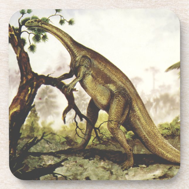 Vintage Dinosaurier, Plateosaurus Weiden auf Bäume Untersetzer (Vorderseite)