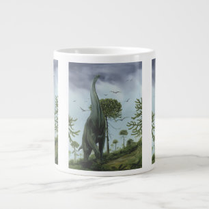 Vintage-Dinosaurier, Sauroposeidon mit fliegenden  Jumbo-Tasse