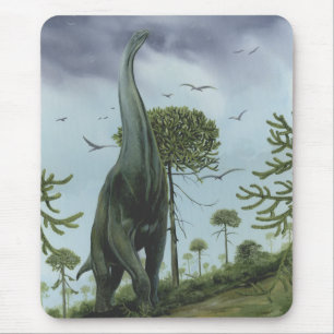 Vintage-Dinosaurier, Sauroposeidon mit fliegenden  Mousepad