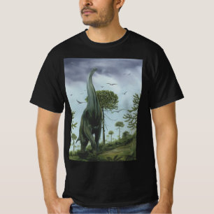 Vintage Dinosaurier, Sauroposeidon mit Vögeln flie T-Shirt