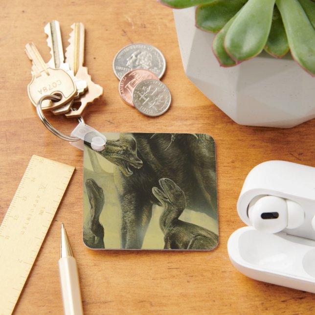 Vintage Dinosaurier, Torvosaurus und Brachiosaurus Schlüsselanhänger (Schreibtisch)