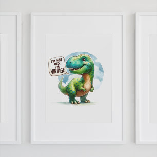 Vintage-Dinosaurier-Wonne Poster