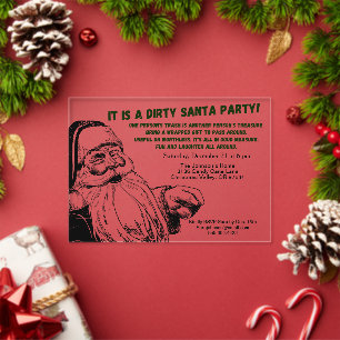 Vintage Dirty Santa Geschenktauschparty Acryleinladungen