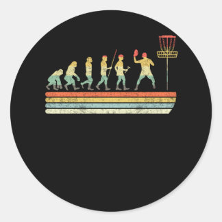 Vintage Disc Golf Funny Sports Evolution Geschenk Runder Aufkleber