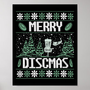 Vintage Disc Golf Hässliches Weihnachten Frohe Dis Poster