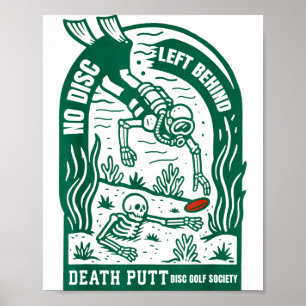 Vintage Disc Golf Kein Disc Zurückgelassen Lustige Poster