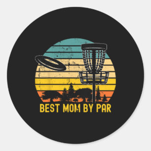 Vintage Disc Golf Mutter Geschenk - Beste Mutter B Runder Aufkleber