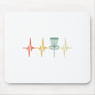 Vintage Disc Golf Retro Herzschlag Geschenk Disc G Mousepad