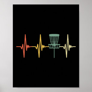 Vintage Disc Golf Retro Herzschlag Geschenk Disc G Poster