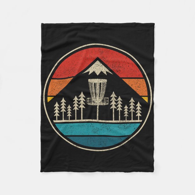 Vintage Disc Golf Rolf Retro Disc Golfer  Fleecedecke (Vorderseite)