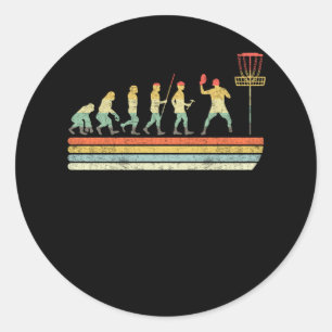 Vintage-Discgolf lustiges Sport-Evolutionsgeschenk Runder Aufkleber