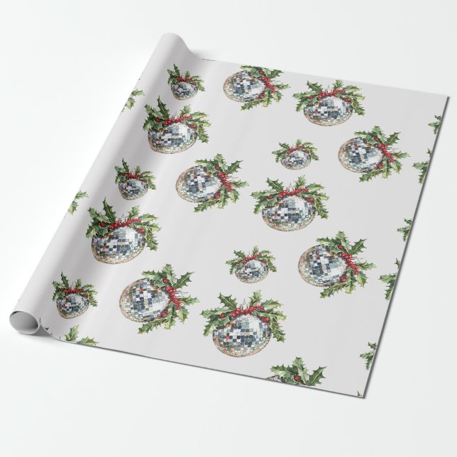 Vintage Disco-Kugel Feiertags-Weihnachtsgeschenk Geschenkpapier (Ungerollt)