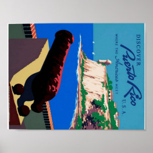 Vintage Discover Puerto Rico WPA Plakat