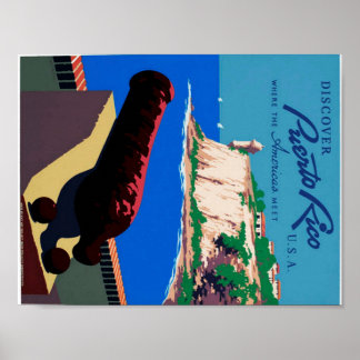 Vintage Discover Puerto Rico WPA Plakat