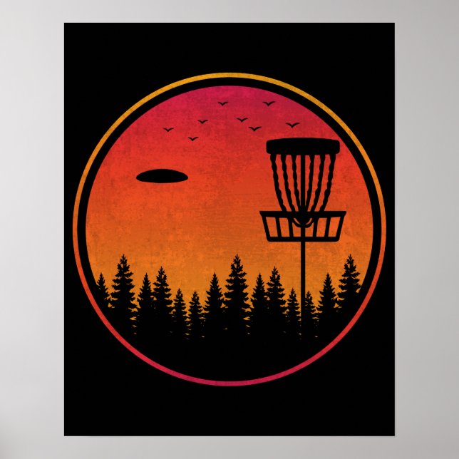 Vintage Disk Golf Frolf Frisbee Player Retro Poster (Vorne)