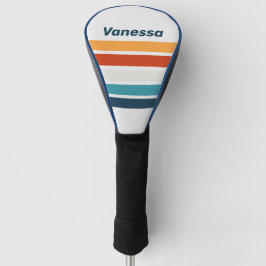 Vintage Distel Über Streifen mit Namen Golf Headcover