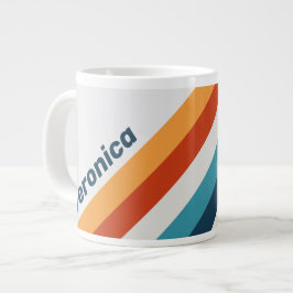 Vintage Distelstreifen mit Namen Jumbo-Tasse