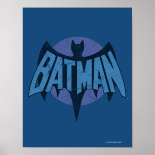 Vintage Distressed Bat Symbol Poster