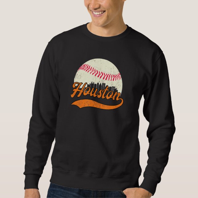 Vintage Distressed Houston Texas Skyline Apparel Sweatshirt (Vorderseite)