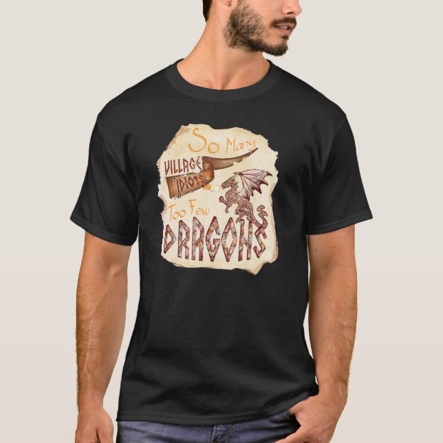 Vintage  Distressed  Mighty Dragon Village Idiots  T-Shirt (Vorderseite)