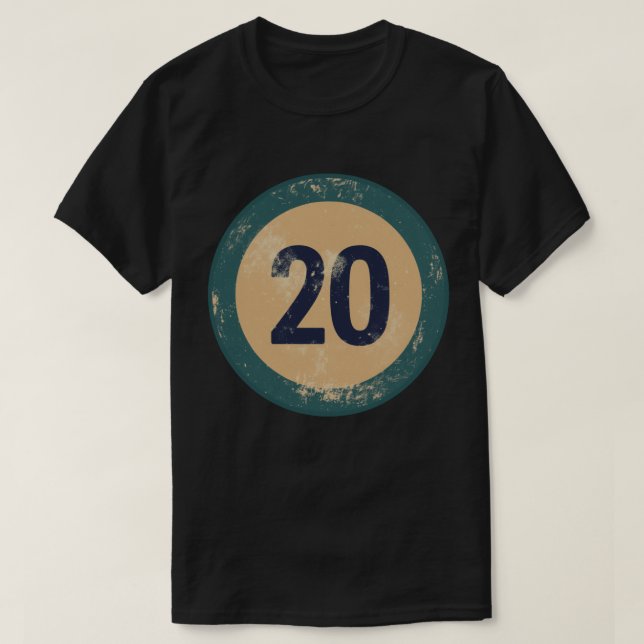 Vintage Distressed Number 20 T-Shirt (Design vorne)