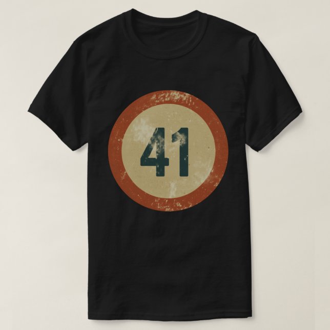 Vintage Distressed Number 41 T-Shirt (Design vorne)