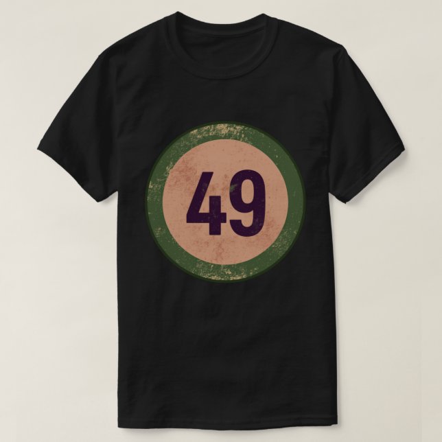 Vintage Distressed Number 49 T-Shirt (Design vorne)
