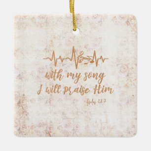 Vintage-Distressed-Psalmen-Song Bibelvers Keramikornament