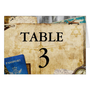 Vintage-Distressed-Reise-Tischnummernkarten