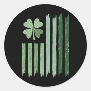 Vintage-Distressed-Shamrock-Flag-Design St. Patric Runder Aufkleber