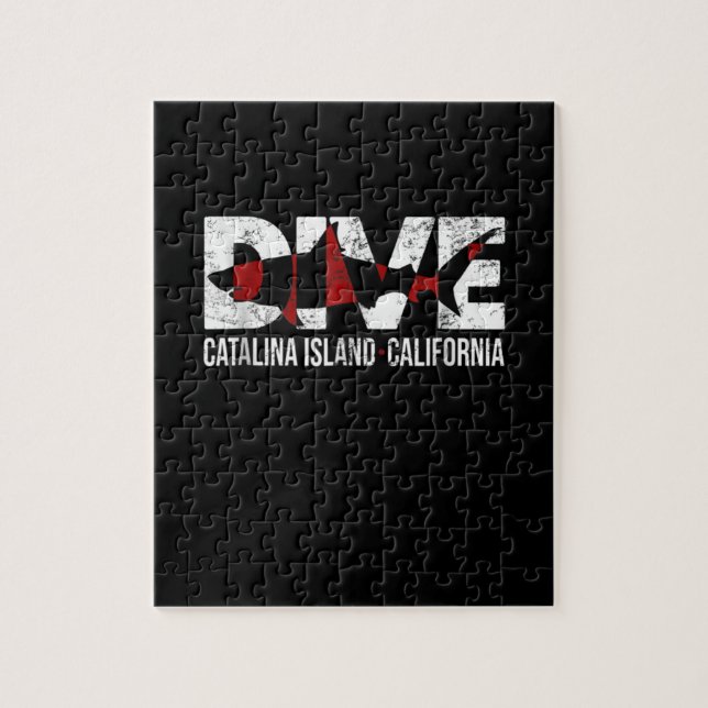 Vintage Dive Catalina Island California Gift Puzzle (Vertikal)