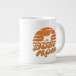 Vintage Dobe Mom Sunset Dog Art Jumbo-Tasse