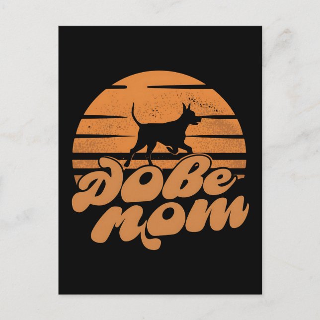 Vintage Dobe Mom Sunset Dog Art Postkarte (Vorderseite)