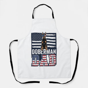 Vintage Doberman Dad Patriotisches Hund-Shirt Desi Schürze