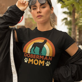 Vintage Doberman Dog Mom Sunset  T-Shirt