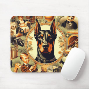 Vintage-Dobermann-Illustration Mousepad