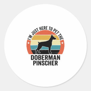 Vintage Dobermann Pinscher Hundeliebhaber-Shirt-De Runder Aufkleber