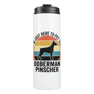 Vintage Dobermann Pinscher Hundeliebhaber-Shirt-De Thermosbecher