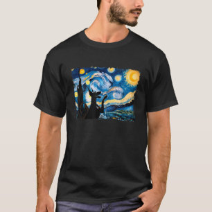 Vintage Dobermann Pinscher Sternennacht Süßer Hund T-Shirt