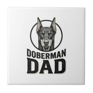 Vintage Dobermann Vater Gravur Hundeliebhaber Desi Fliese