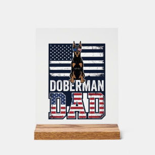 Vintage Dobermann-Vater Patriotisches Hund-Shirt D Acrylschild