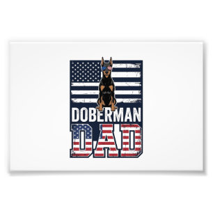 Vintage Dobermann Vater Patriotisches Hund-Shirt D Fotodruck