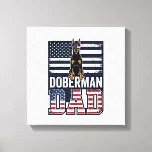 Vintage Dobermann Vater Patriotisches Hund-Shirt D Leinwanddruck